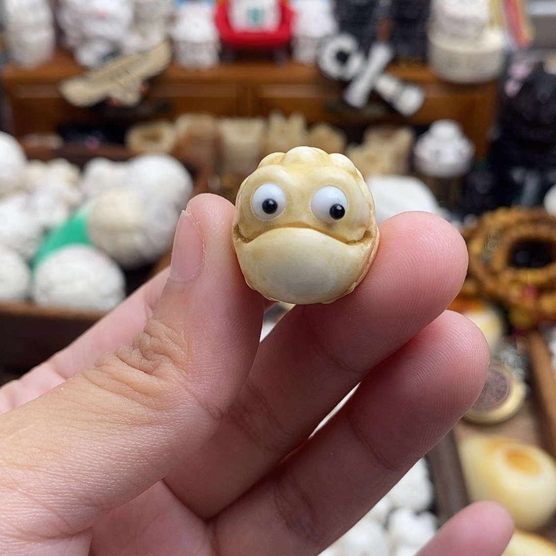 鹿骨把件c30呆呱鹿角