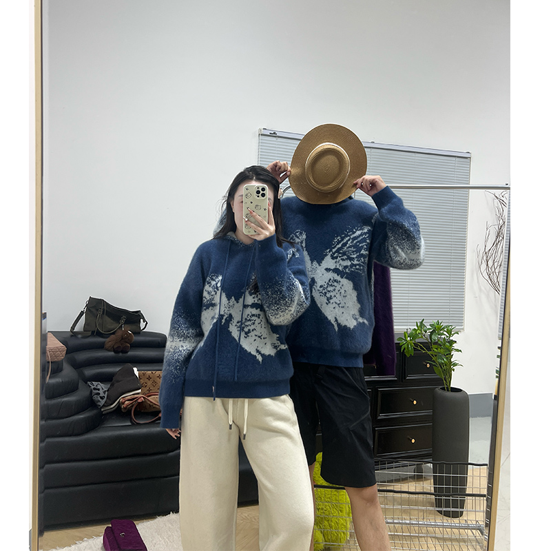 【北美小动物毛毛】‘蝶恋’双面穿设计师高端定制帽衫