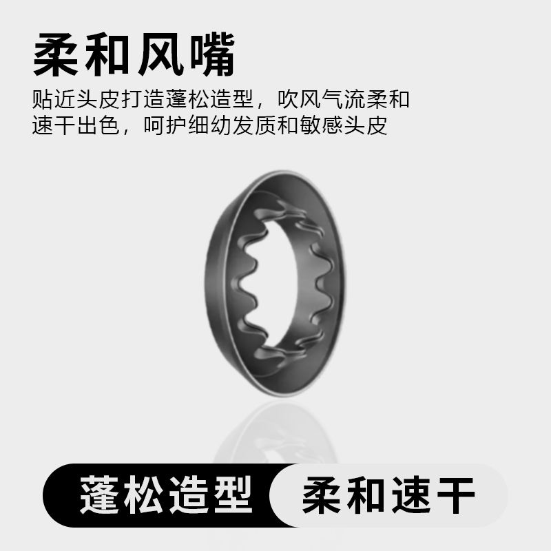 柔和风嘴配件风嘴家用磁吸360度磁吸风嘴学生便携式扁平理发