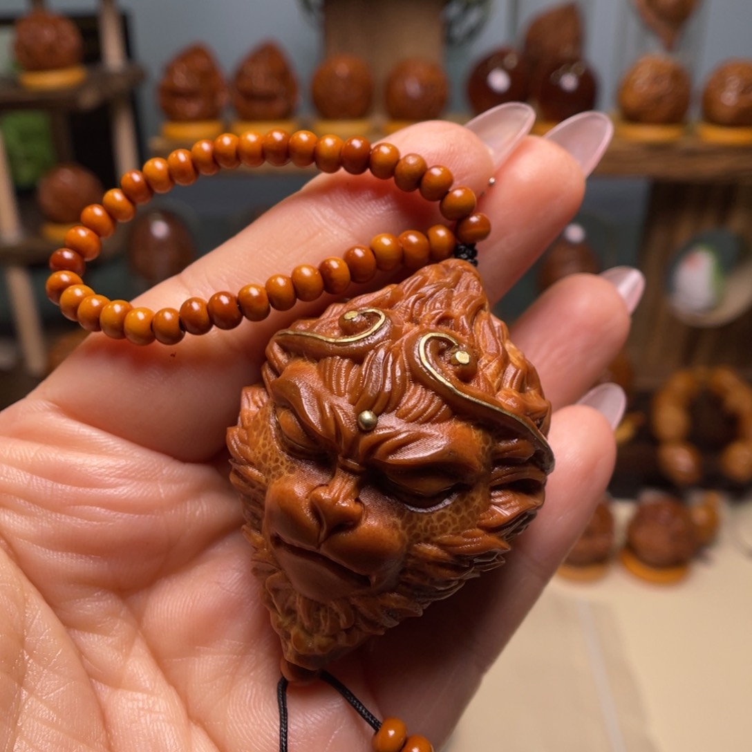 佛螺菩提吊坠镶嵌大圣链子一套偏远不包邮