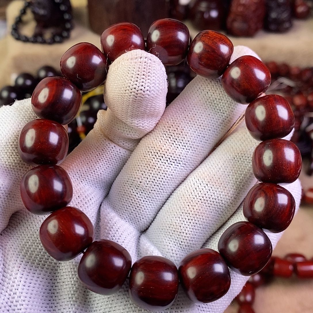 小叶紫檀手串/手链荷无胶无蜡13✖️14