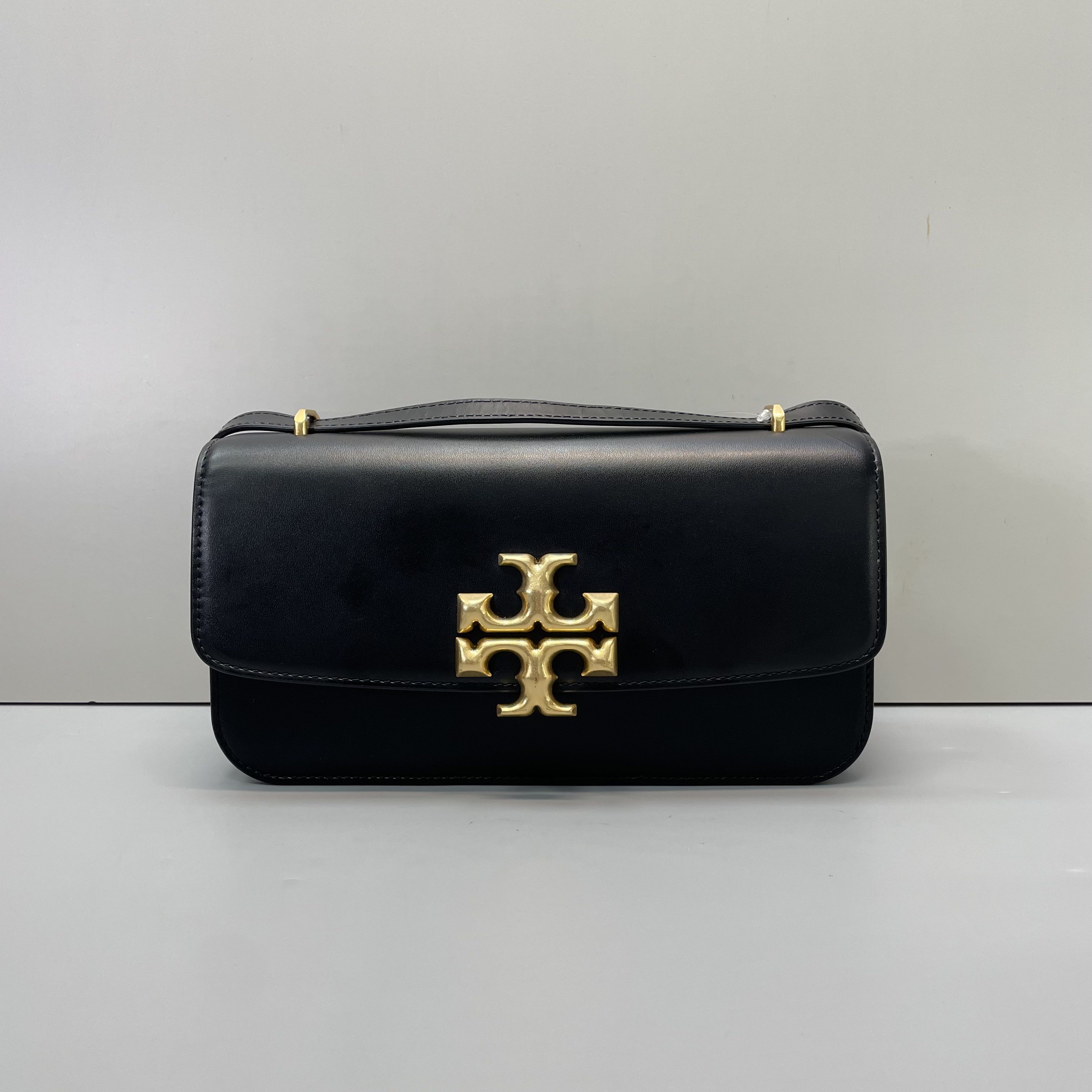 95新 TORY BURCH/汤丽柏琦 小林黑色横版金砖包23*13*16cmB011909