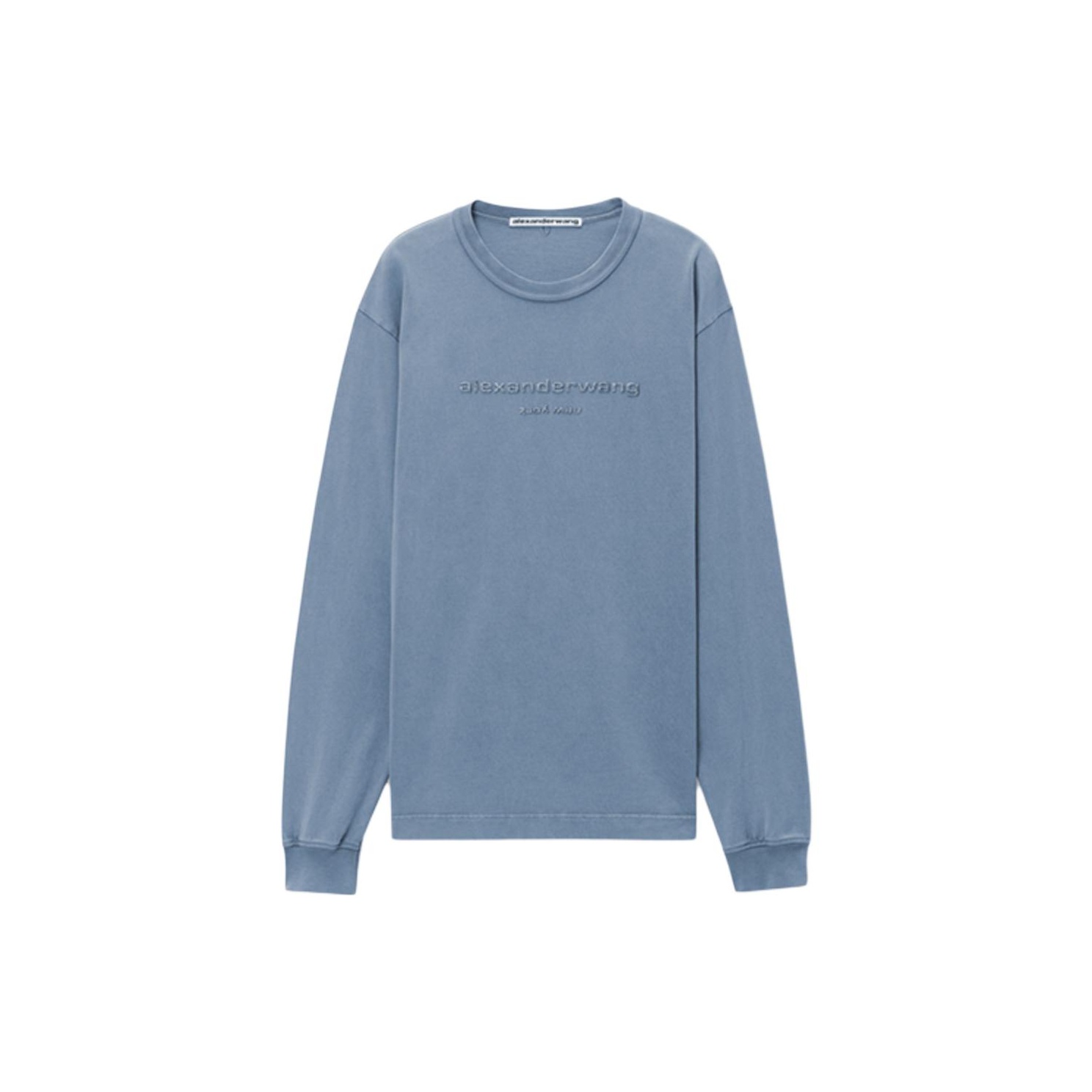 ALEXANDER WANG亚历山大王闪光徽标圆领宽松水洗长袖T恤男女同款