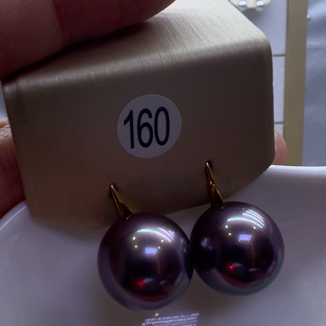 淡水珍珠耳饰银S925镶嵌