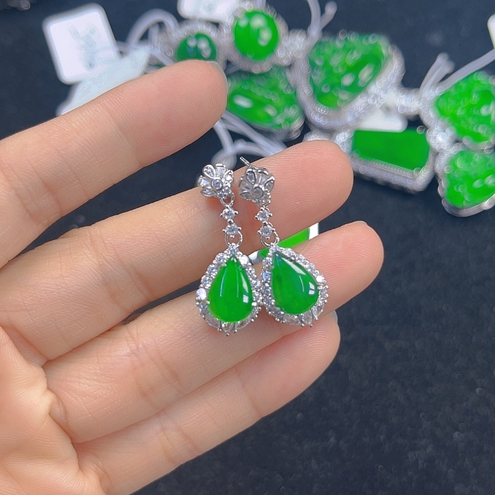 翡翠吊坠(不含链)银S925镶嵌