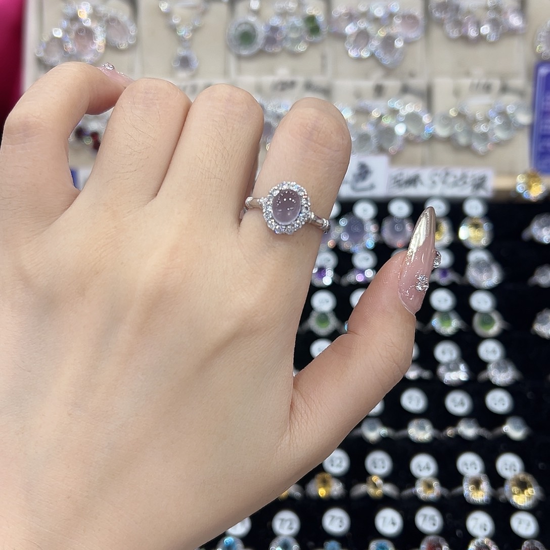 戒指银S925镶嵌萤石