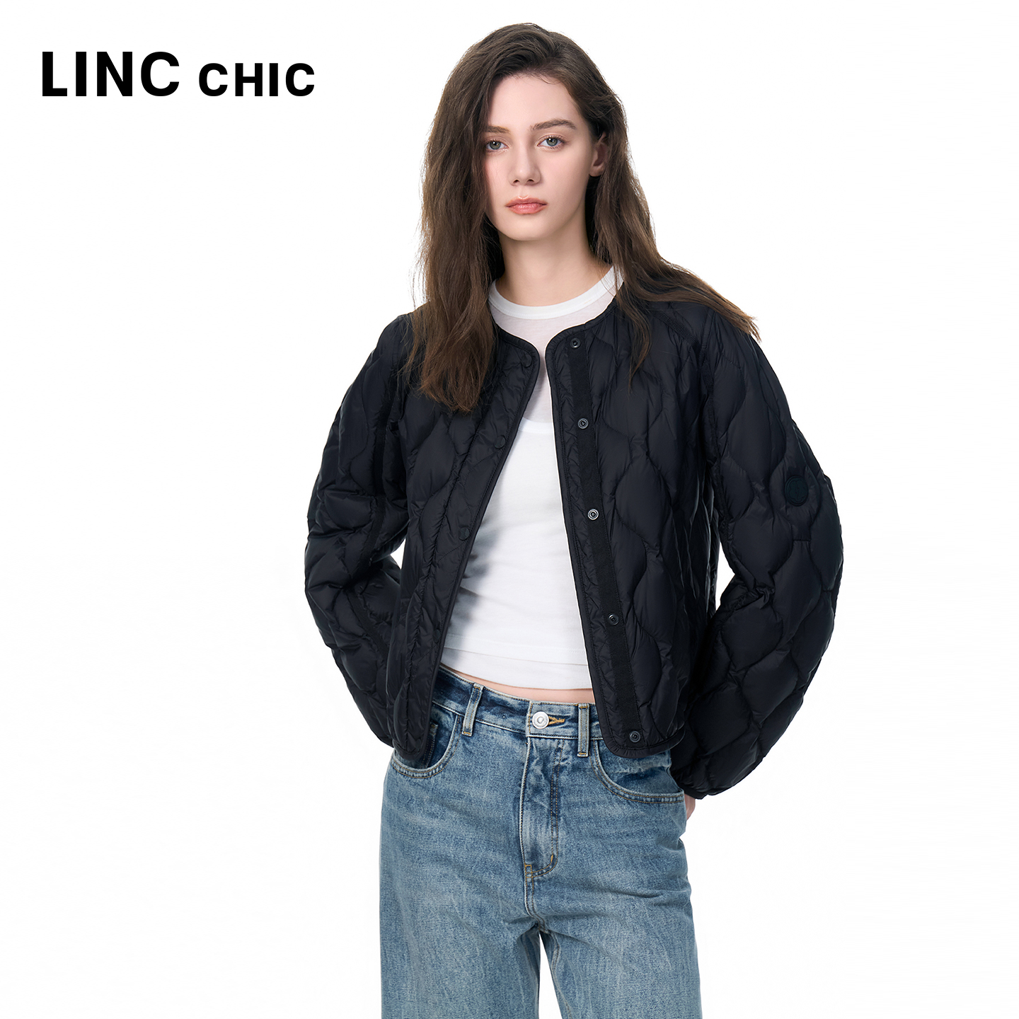 LINCCHIC/金羽杰超轻芭蕾感短款轻薄羽绒服（轻暖系列）Y25801008
