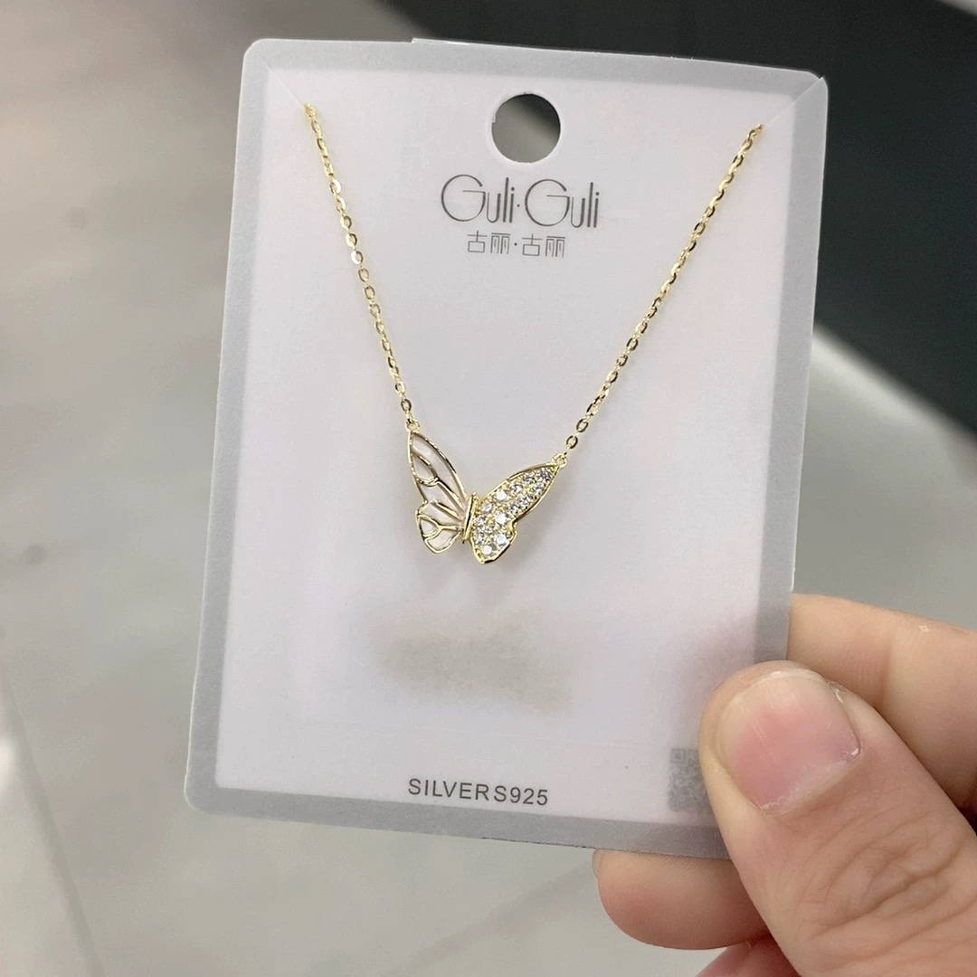 链子925银 06977 古丽品牌新款s925纯银蝴蝶项链
