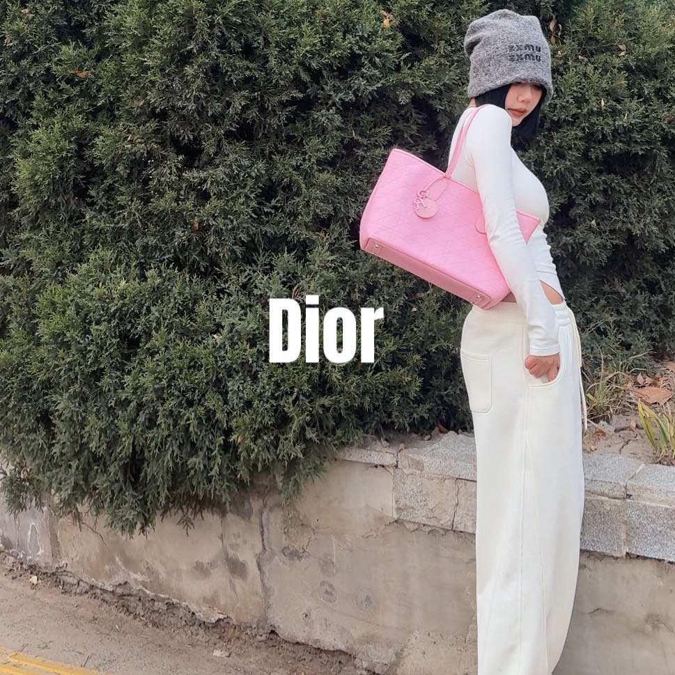 修复品619586/DIOR/迪奥限 定粉色托特包