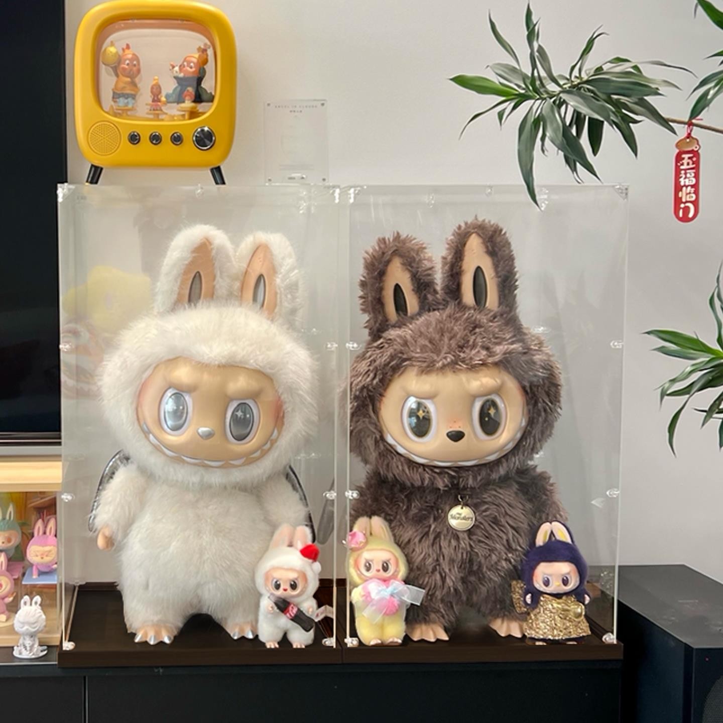 zimomo大首领亚克力展示盒labubu防尘透明泡泡玛特公仔拉布展示柜