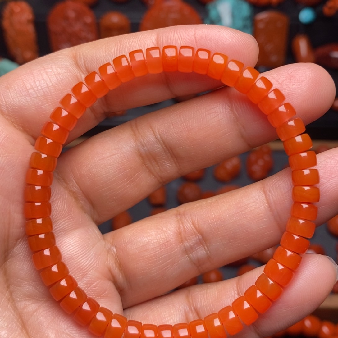 南红玛瑙配饰未镶嵌保山冰红手串