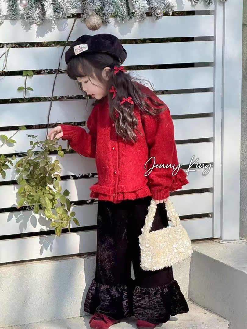 【043】金珍妮296丽丝绒荷叶裤童装