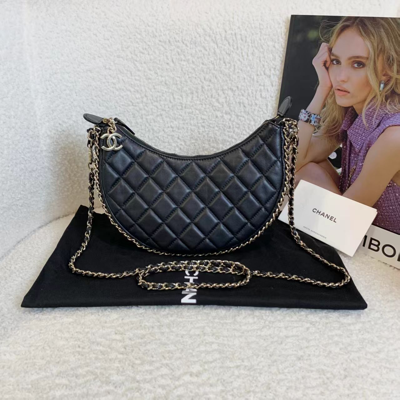 99新 Chanel/香奈儿 壹臻湘/23P黑金羊豌豆包 91285441
