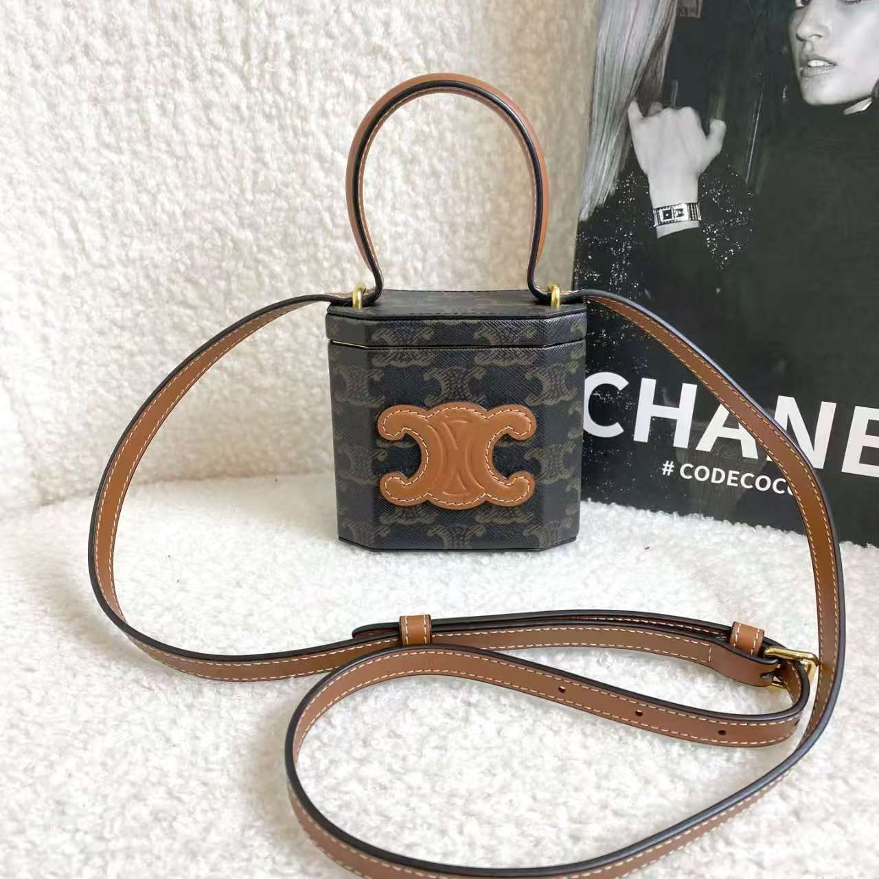 99新 Celine/思琳 老花凯旋门mini盒子包/68417037/代卖服务/12期