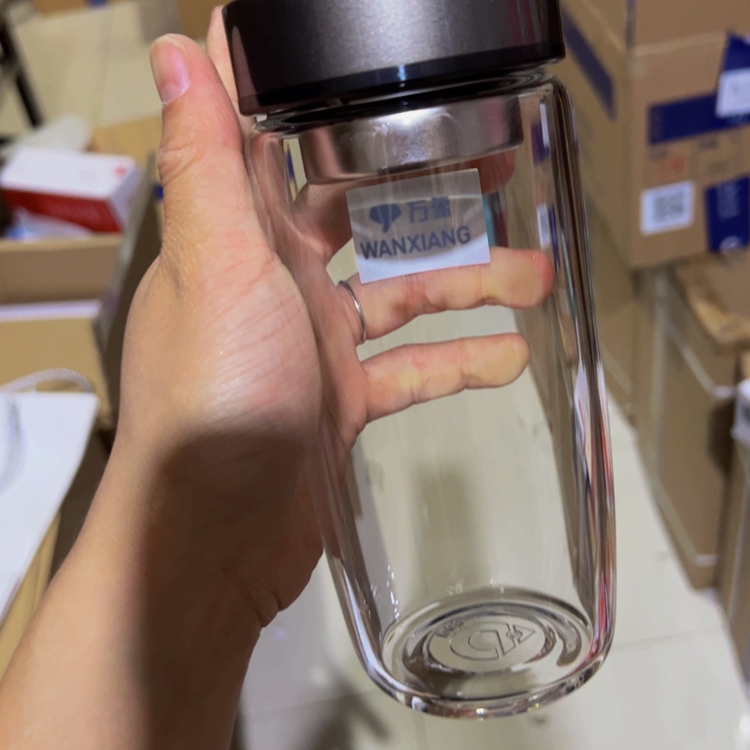 万象时空知了u406单层烫手玻璃杯➕杯套