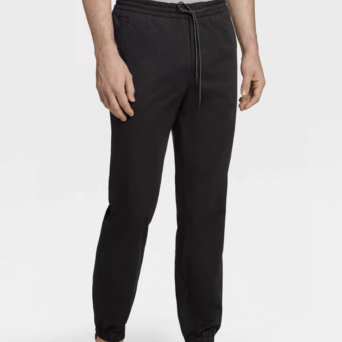 99新 YSL/圣罗兰 1092/Zegna 黑色插袋直筒裤/50码