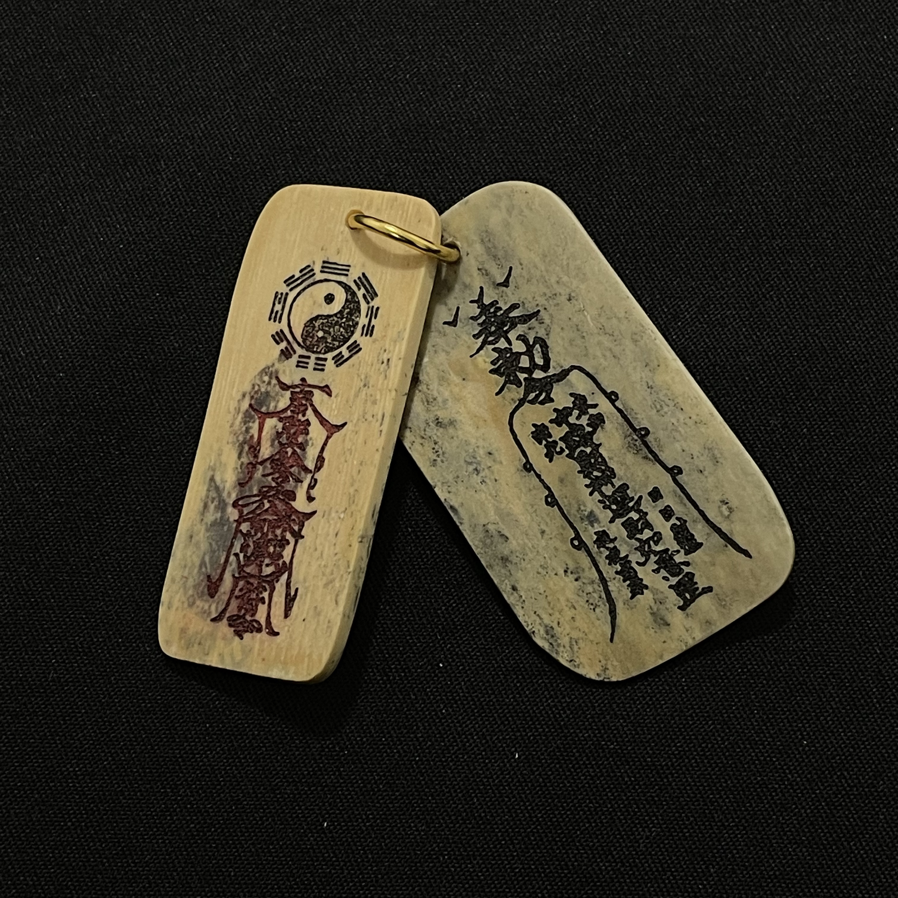 H91946 护身符，五路符 只做天然猛犸牙