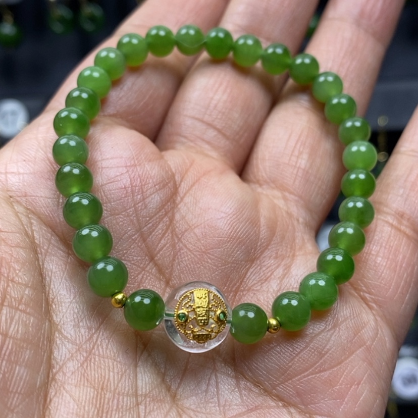 【闪购商品】和田玉手串未镶嵌6mm和甜碧玉圆珠手串