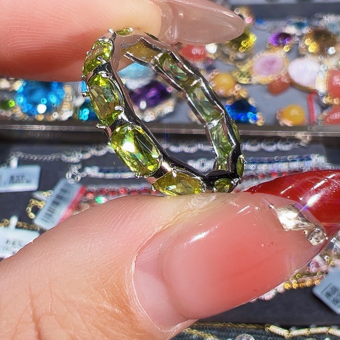 银S925镶嵌戒指橄榄石