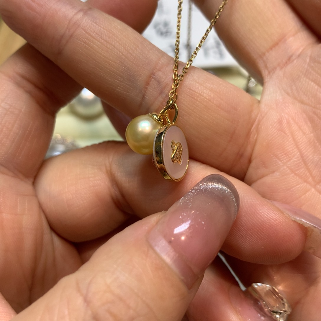 海水珍珠颈饰银S925镶嵌