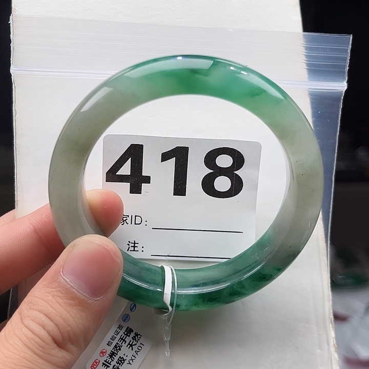石英质玉（非洲翠）手镯未镶嵌418圈口58
