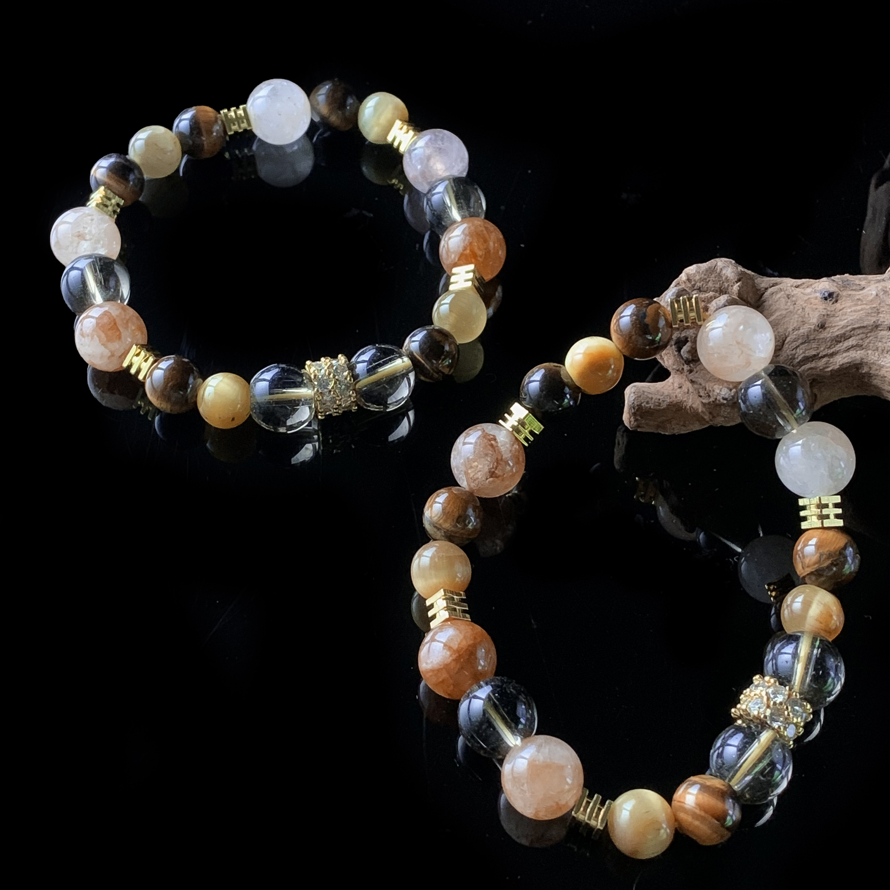 面面来财珠宝C10026卡10左右-多宝茶晶猫眼木变奇石-多样性发其一