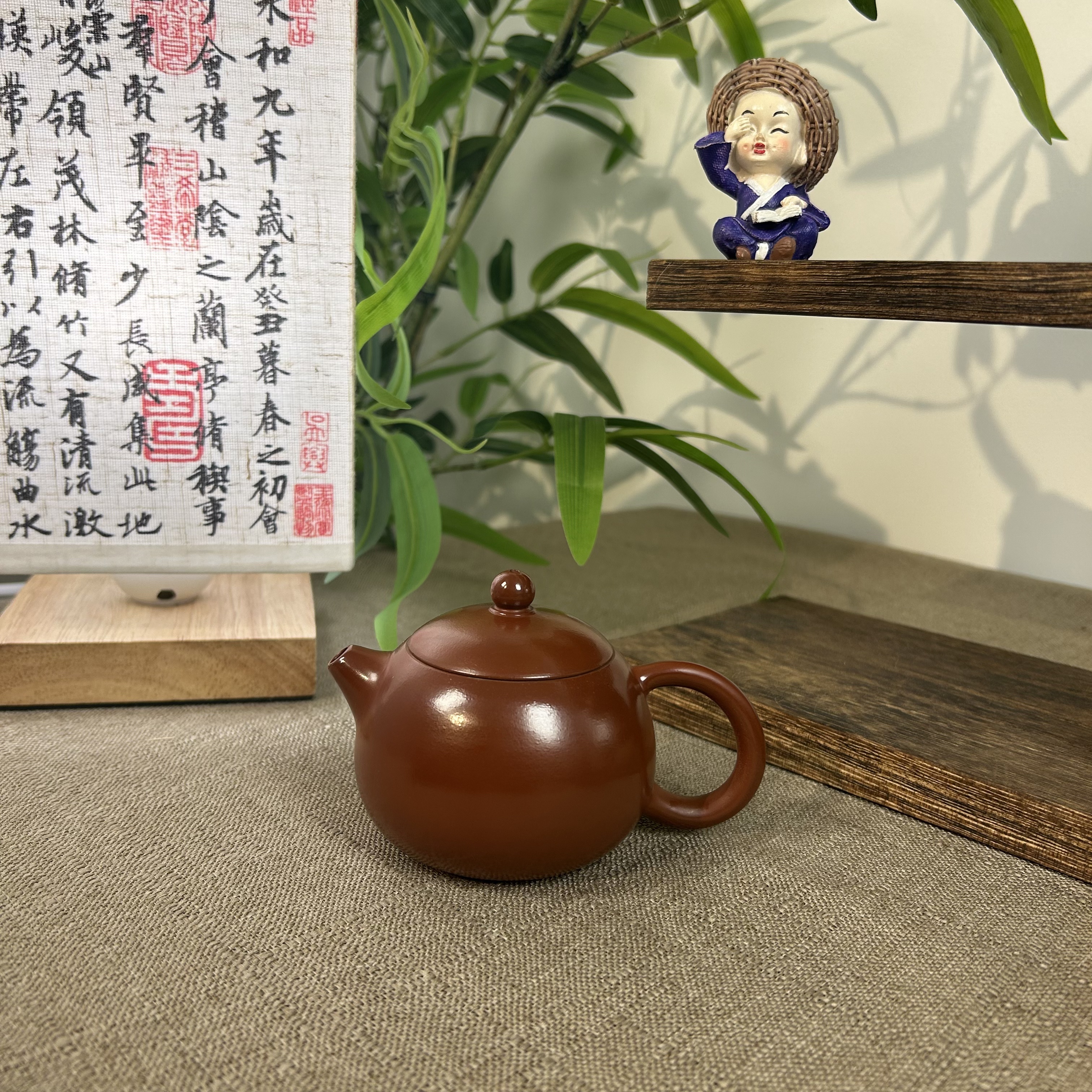 【圆西施】潮州手拉壶手工拉胚原矿朱泥大红袍纯手工茶壶茶具