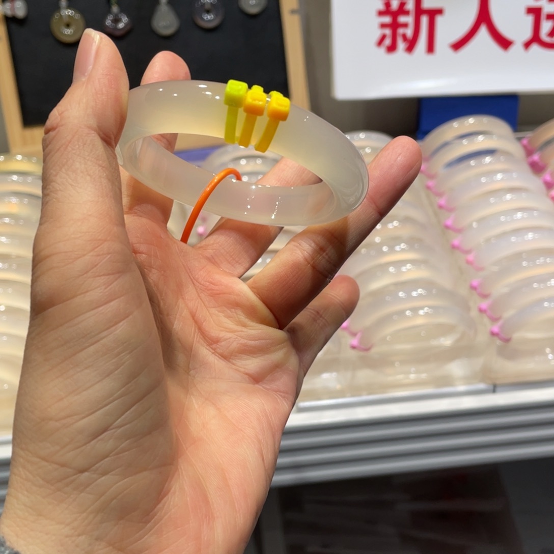 坏***！玛瑙/玉髓未镶嵌手镯@定向香槟金@【56】