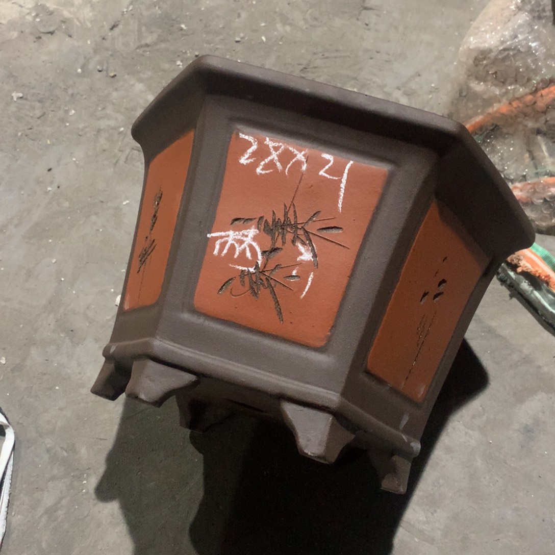 紫砂宜兴紫砂花盆，现货发