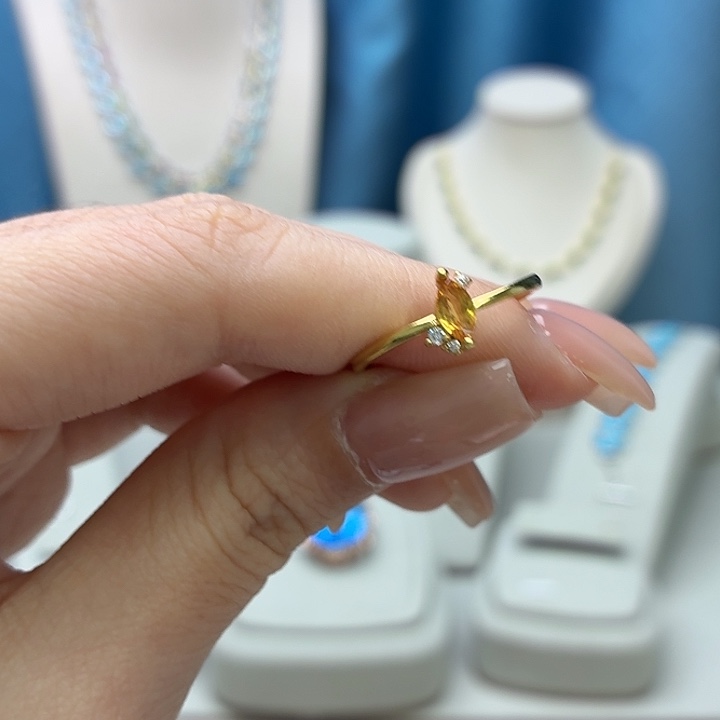 蓝宝石戒指银S925镶嵌