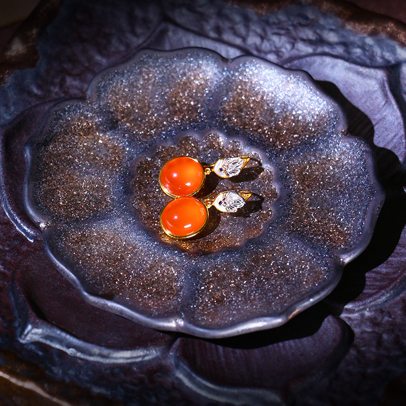 【缅玉世珍】南红耳饰【5758FA】