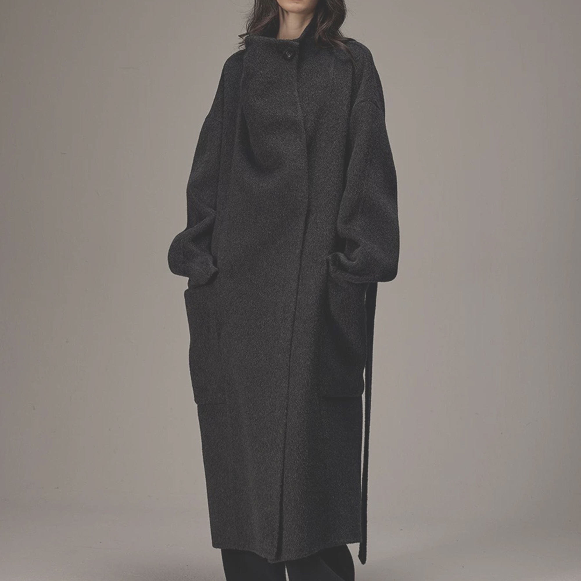 801-830双面呢大衣新款女韩版新款呢子赫本大衣百搭秋冬宽松型