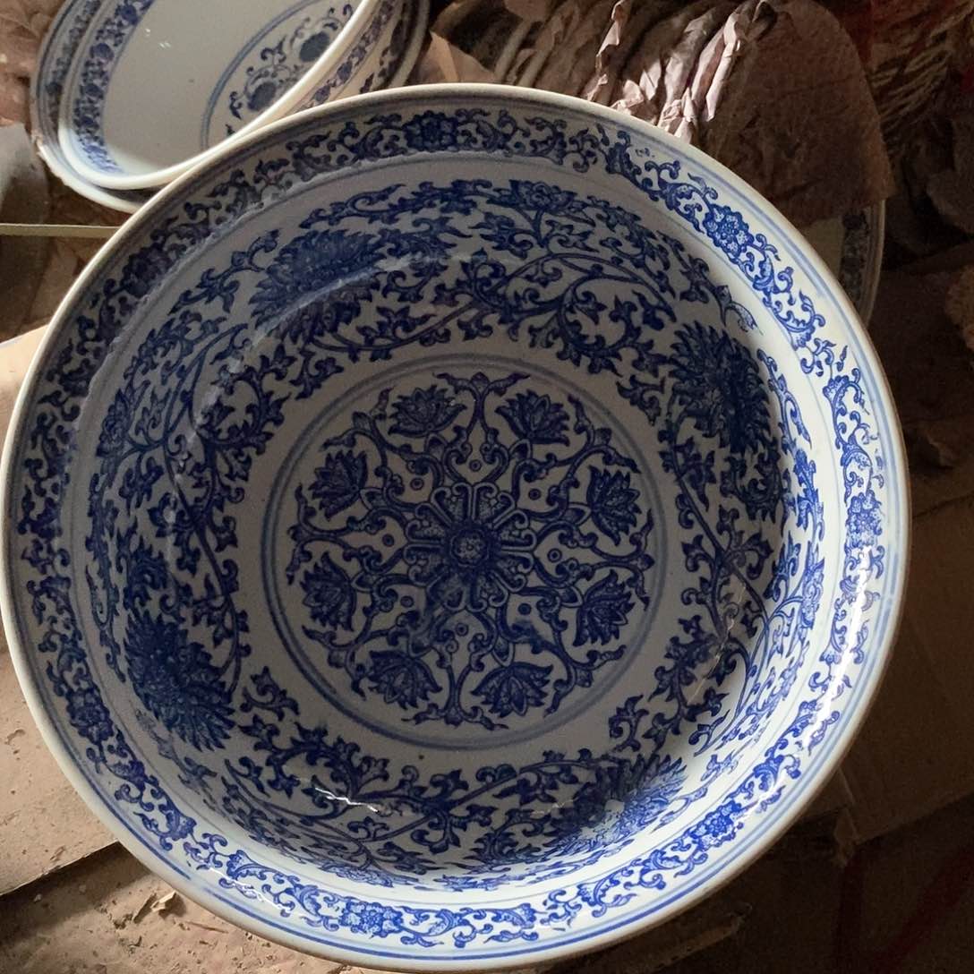 摆件x****i11寸青花玲珑瓷碗