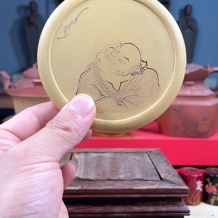 紫砂段泥盖置杯垫微瑕