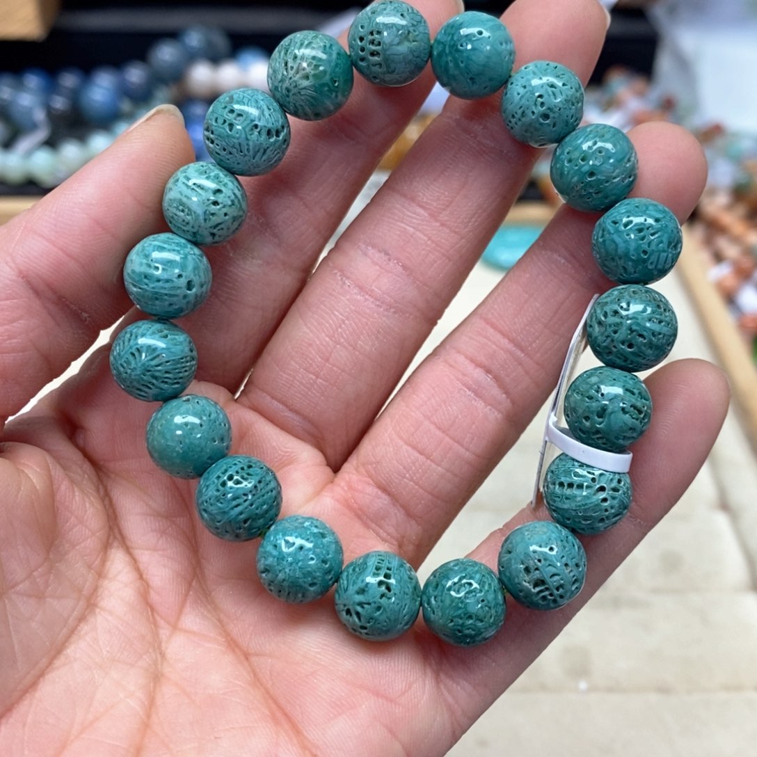 硅化珊瑚（珊瑚玉）手链未镶嵌小*藻239