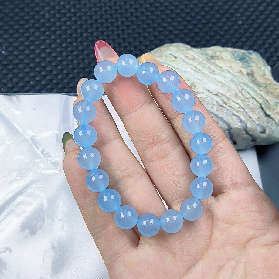 （聚宝严选）A340老蓝冰手串10妈妈款精致精美百搭时尚