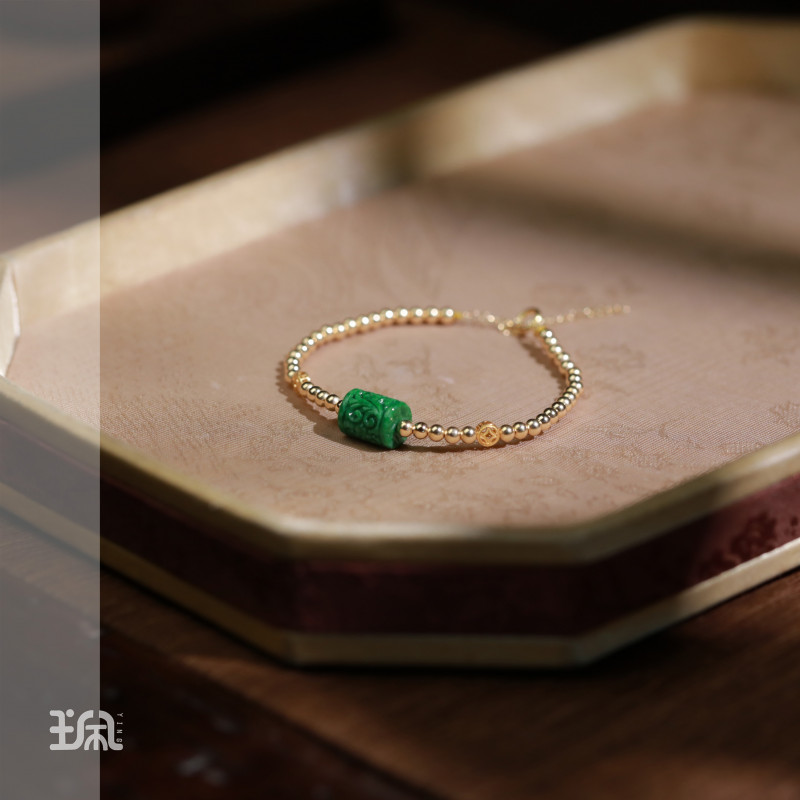 锦币|翡翠*手链*18K金镶嵌QXC24093009多样性发其一