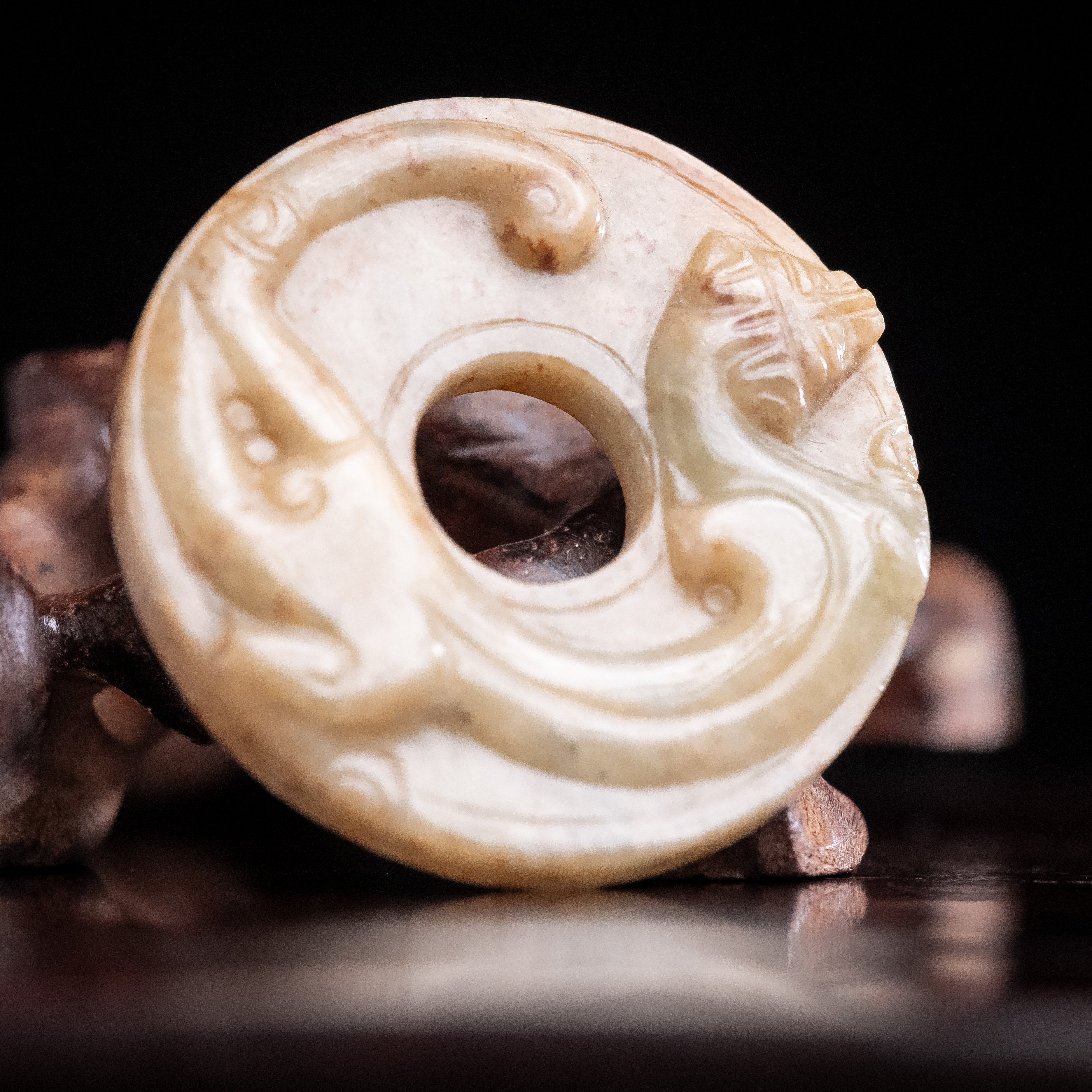 明代和田玉龙纹玉璧-NX