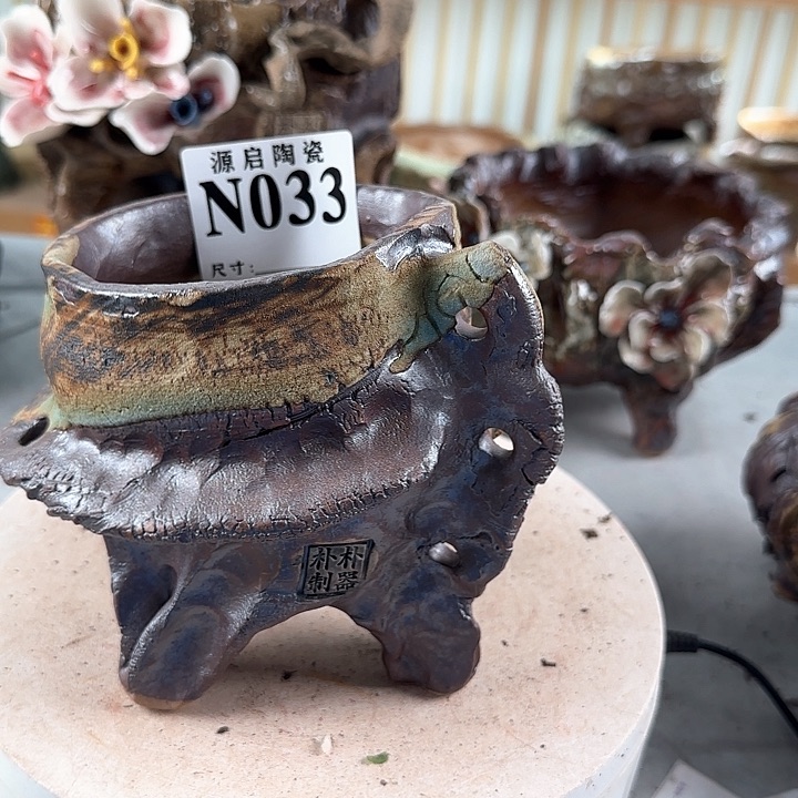 紫砂花盆景德镇陶瓷多肉033