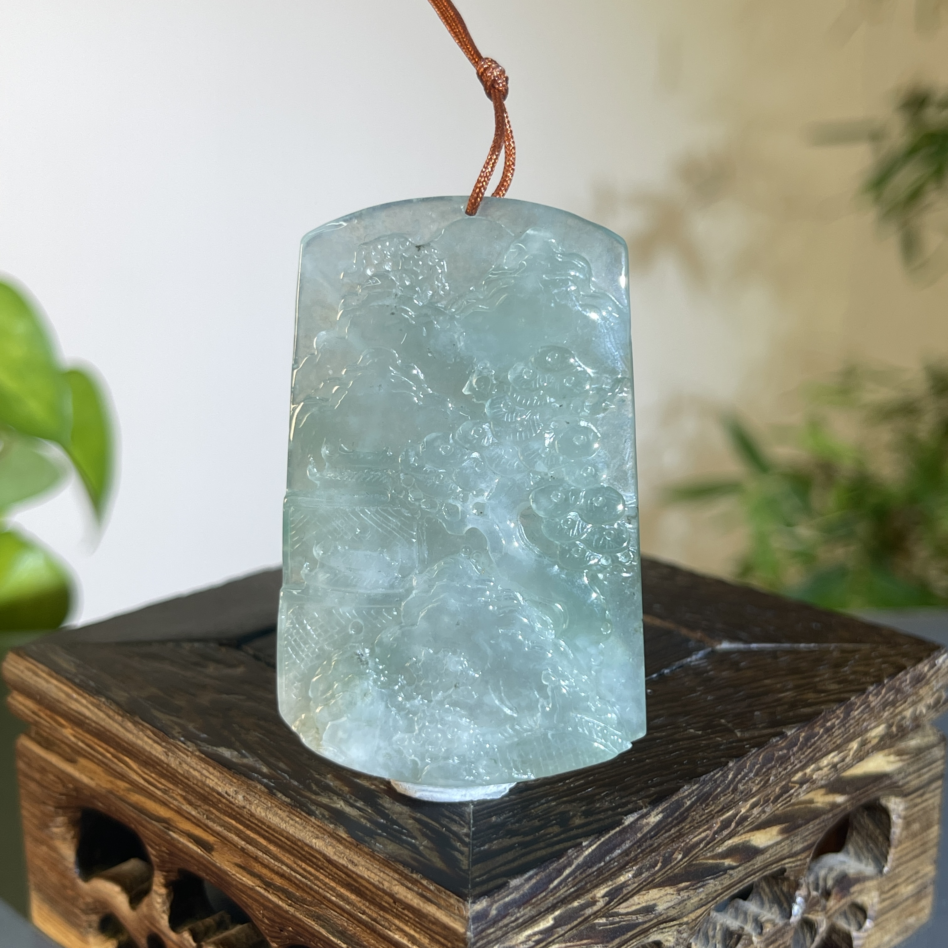 JXW15-51  天然缅甸A货翡翠 山水牌