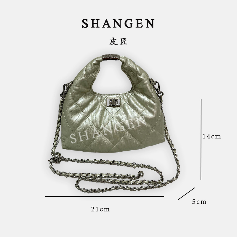 【南沙瑞熙】ZT-D7173-珍珠绿-轻奢时尚女士新款手提单肩斜挎包