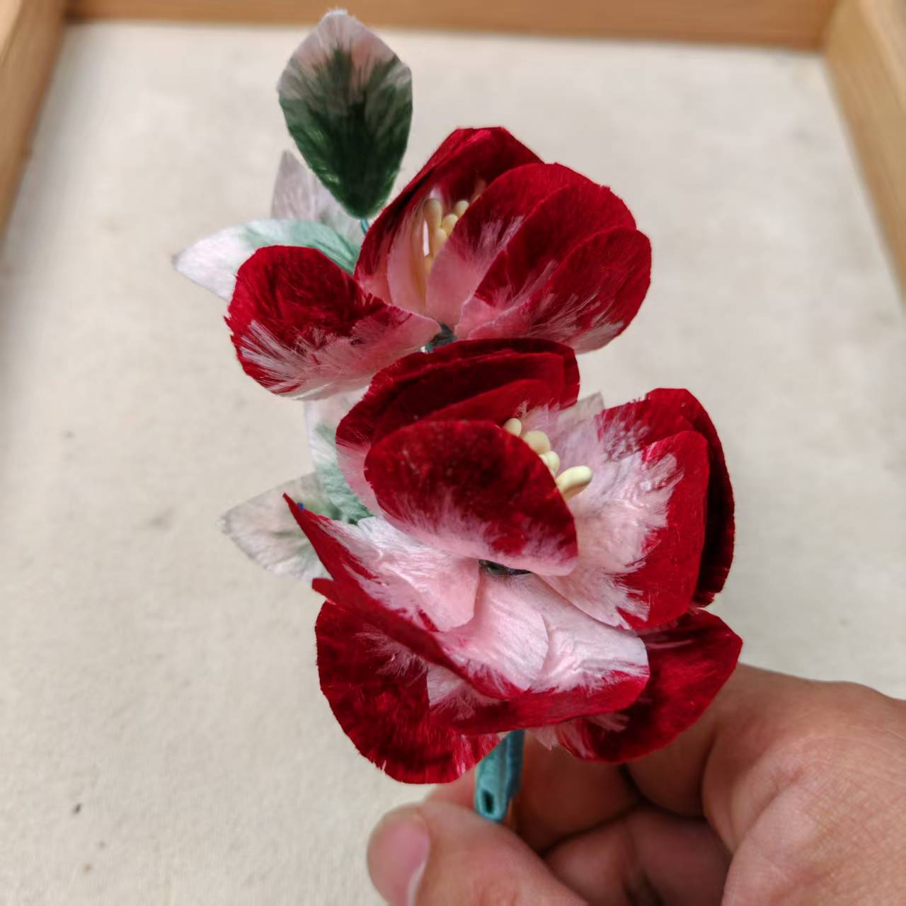 古阁  3192非遗绒花软簪发夹 加主体联系客（手工制品 默认微瑕）