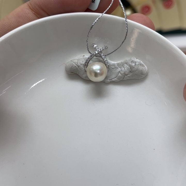 颈饰海水珍珠银S925镶嵌AK7-8mm12号