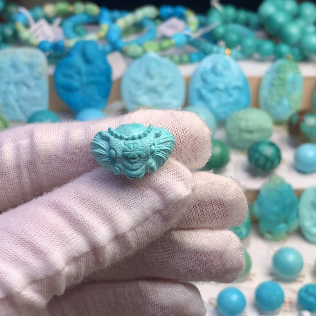 绿松石珠宝奇石未镶嵌麻***桃