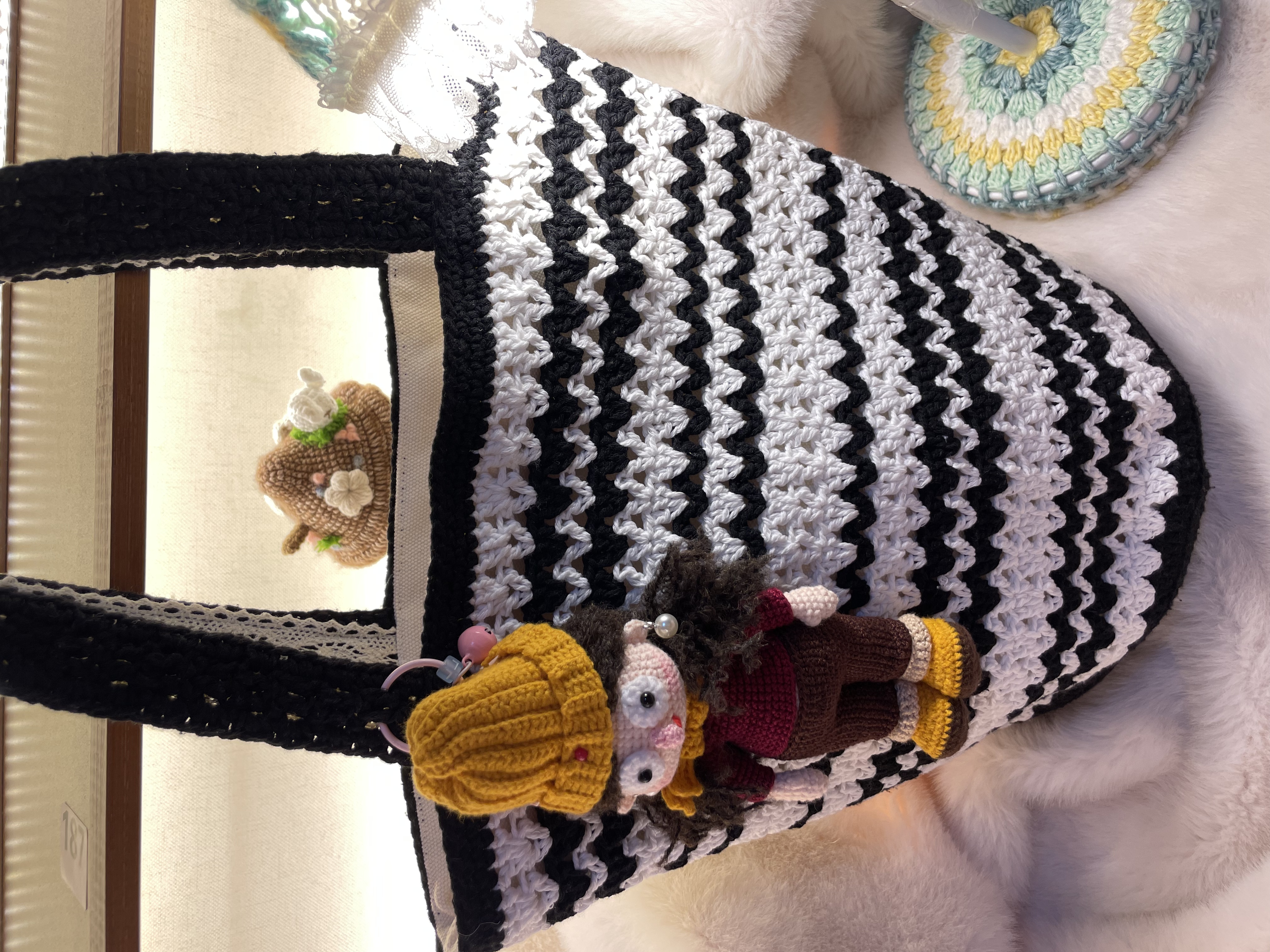 手工钩织单肩包包