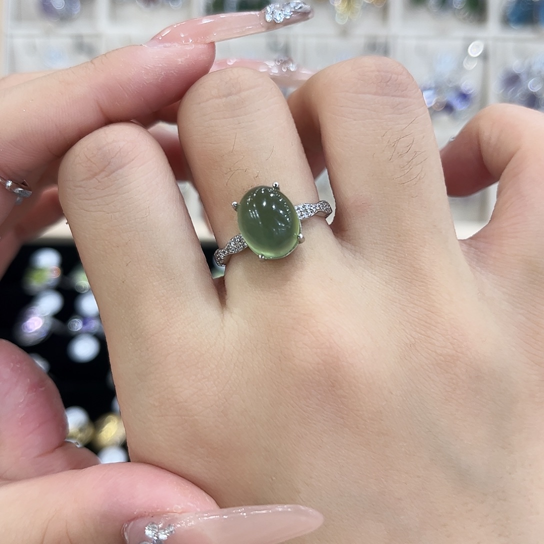 n***o岫玉银S925镶嵌戒指