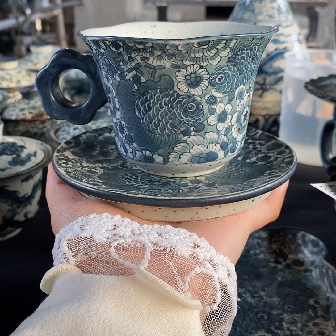 陶手工手绘青花高温陶瓷