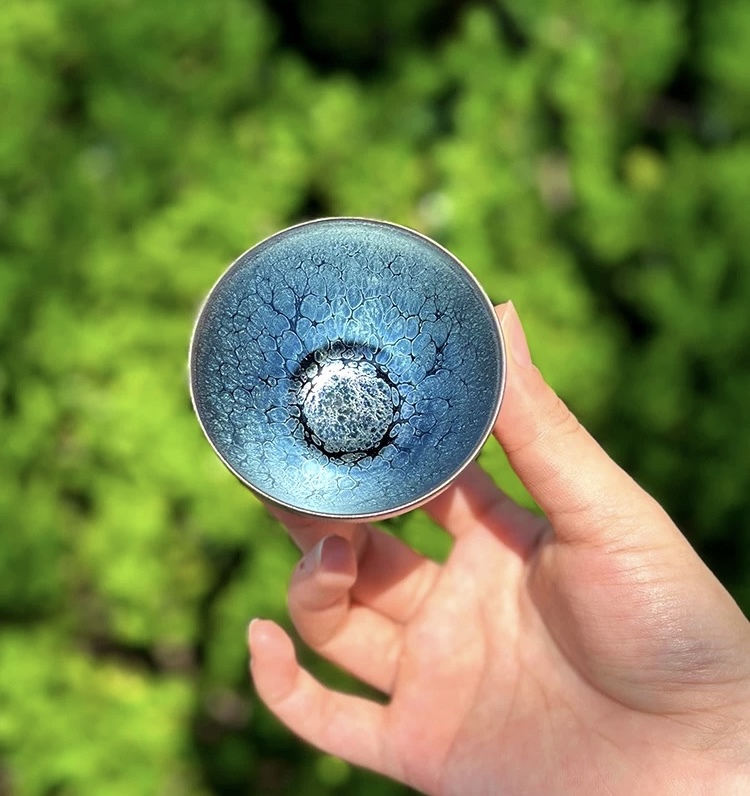 精品星空蓝油滴建盏茶杯纯手工薄胎主人杯小号可养观星瀚茶具茶杯