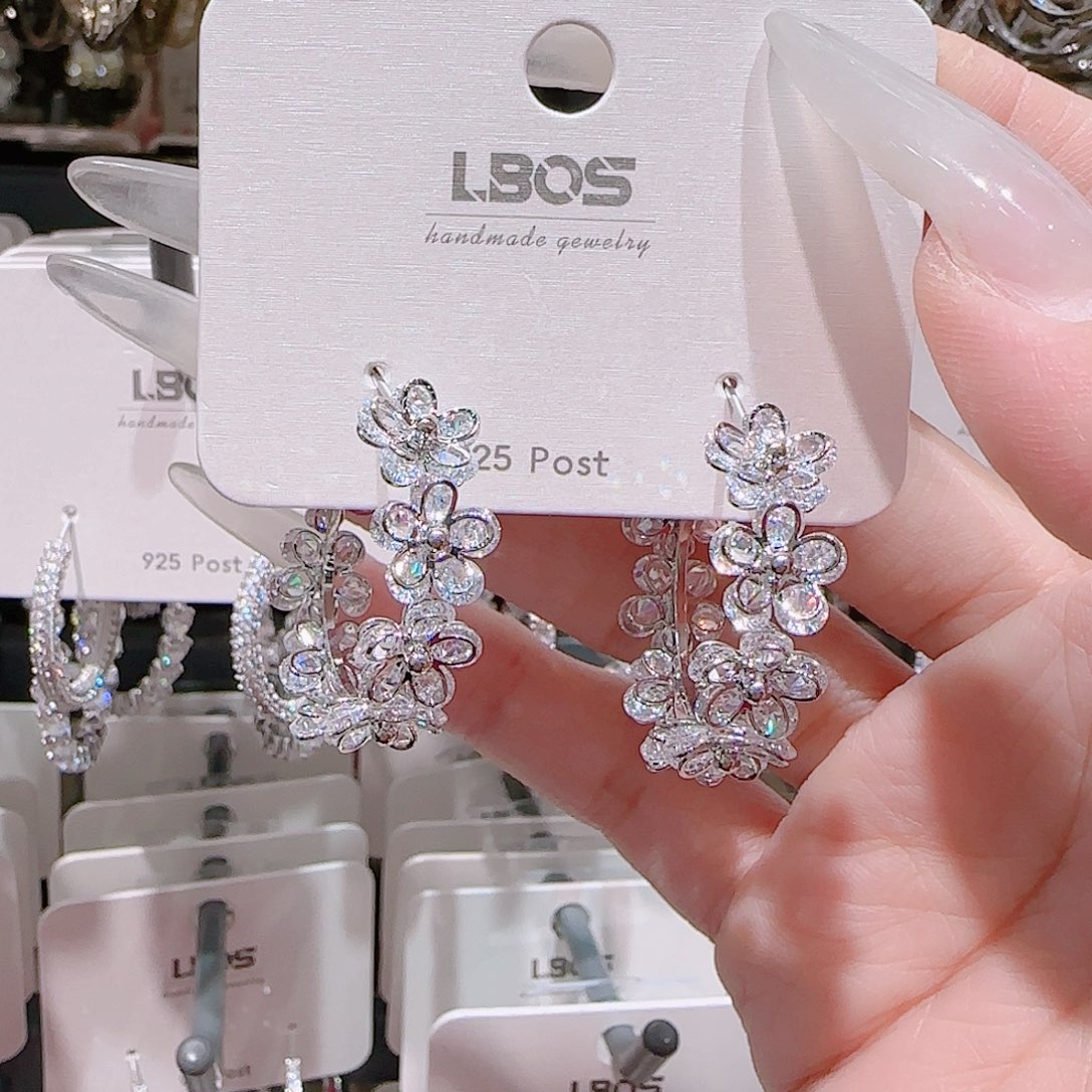 锆石铜合金925银耳环