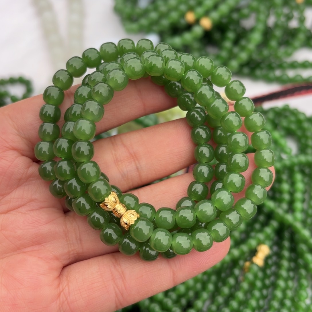 未镶嵌手链和田玉（碧玉）108颗卡7